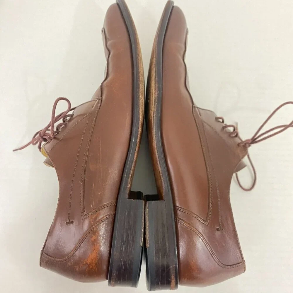 MEZLAN "Columbus" Brown Leather Oxford Dress Shoes Mens Sz 8 M Spain Lace Up 8M - Picture 10 of 16